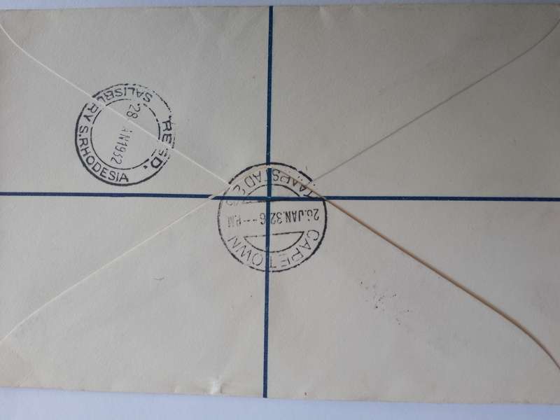 UNION 1932 IMPERIAL AIRWAYS 1ST FLIGHT COVER CPT-CROYDON. . RETURNED. READ BELOW