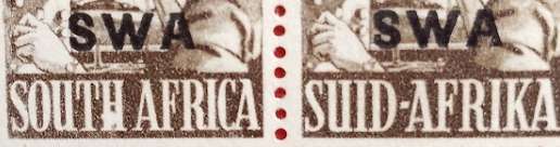 SWA War effort 1943 1s mint with variety broken h of south africa