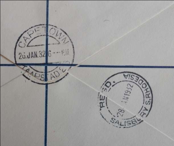 UNION 1932 IMPERIAL AIRWAYS 1ST FLIGHT COVER CPT-CROYDON. . RETURNED. READ BELOW