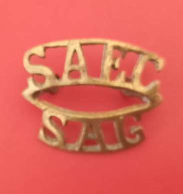 South Africa Engineer Corps Brass Title. Lugs Intact.