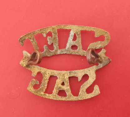 South Africa Engineer Corps Brass Title. Lugs Intact.