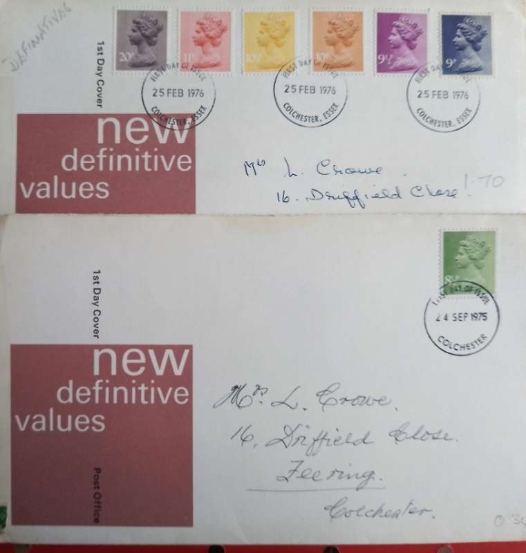 GB  NEW DEFINITIVES ISSUES 1975/76 FDCS