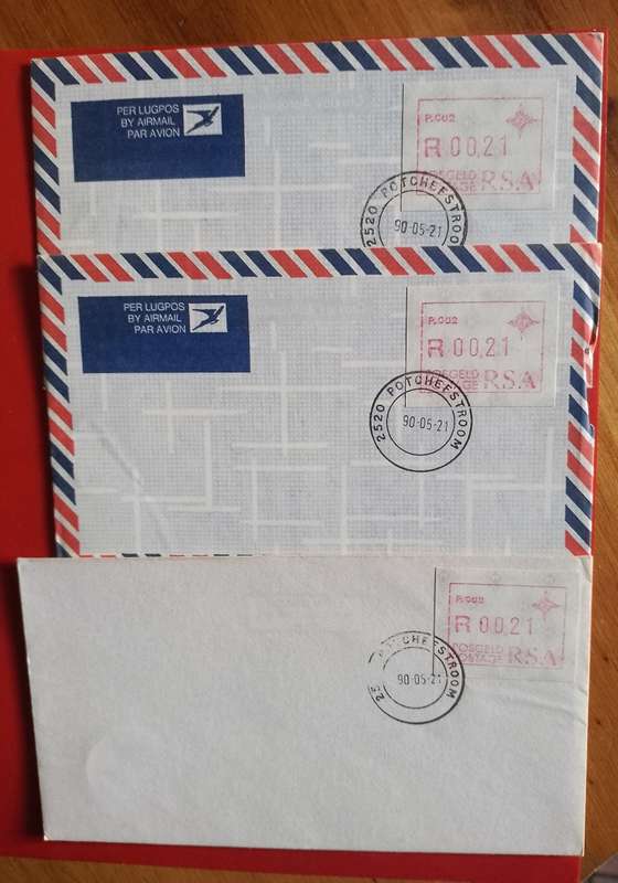 Frama experimental postage x3 covers 1990