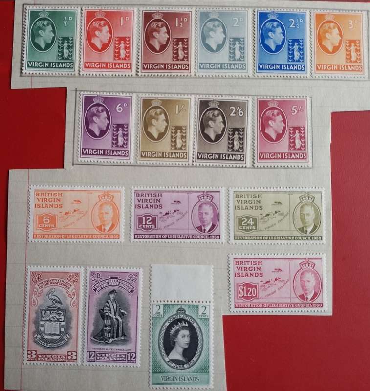 BRITISH VIRGIN ISLANDS - 1938 KGVI, SHORT SET OF SINGLES TO 5/, FINE M/M - CHEAPEST CV:R1800