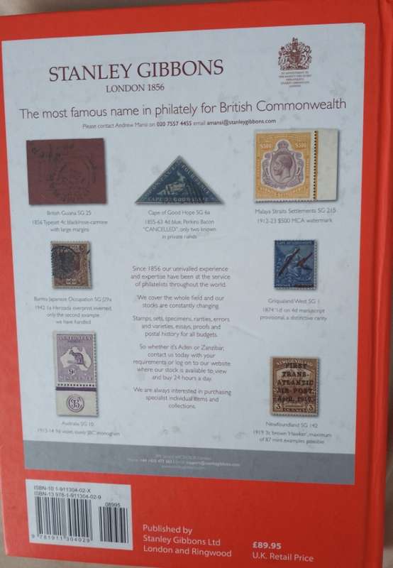 STANLEY GIBBONS 2018 HARDBACK COMMONWEALTH BRITISH & EMPIRE STAMPS IN COLOUR (1840-1970 ) LIKE NEW