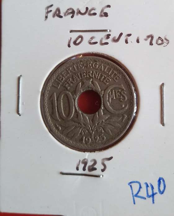 1925 France French 10 Centime SEALED-GOOD CONDITION