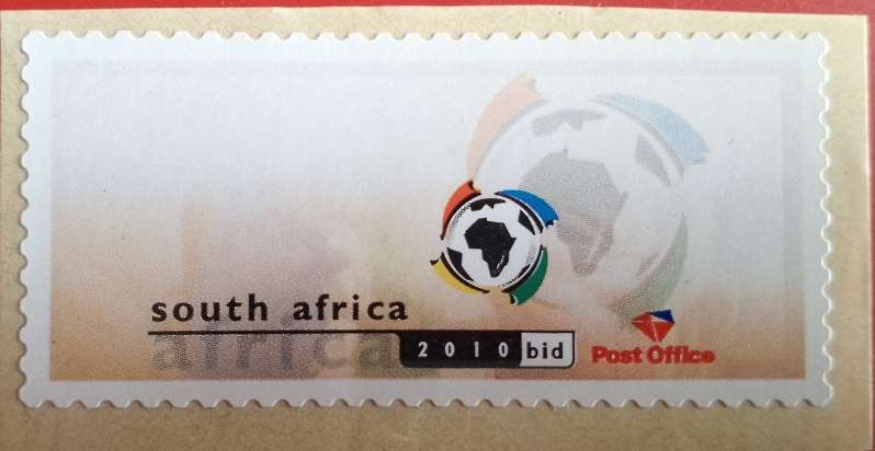RSA 2004 VIRTUAL STAMP X2 (2010 WORLD CUP BID UNUSED) AND 1 STAMPED STANDARD POSTAGE NOT COMMON
