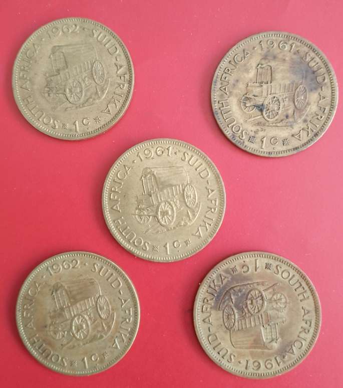 RSA 1961-1 CENTS LARGE ONWARDS X5