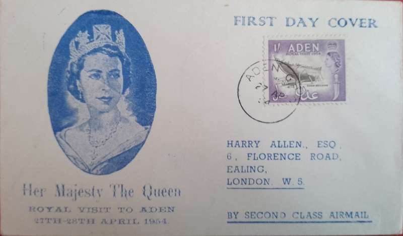 ADEN 1954 1 SHILLING VISIT FDC