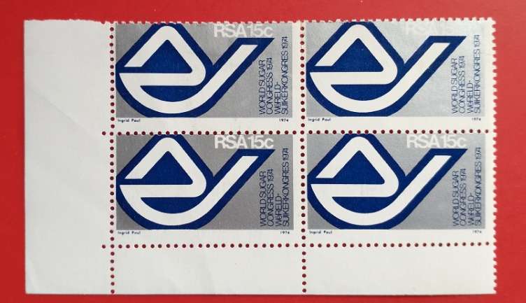 RSA 1974 WORLD SUGAR CONGRESS DURBAN BLOCK OF 4-SHIFT OF PERFS