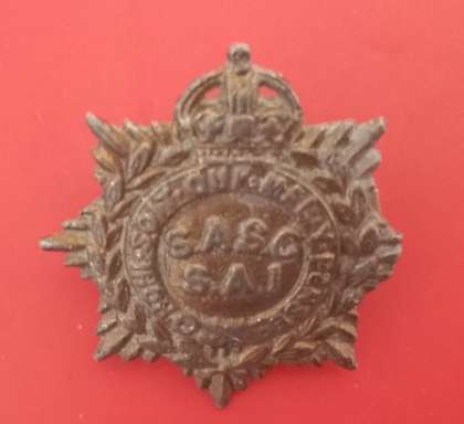 SOUTH AFRICAN ARMY SERVICE CORPS COLLAR BADGE 1926-37-NOT COMMON