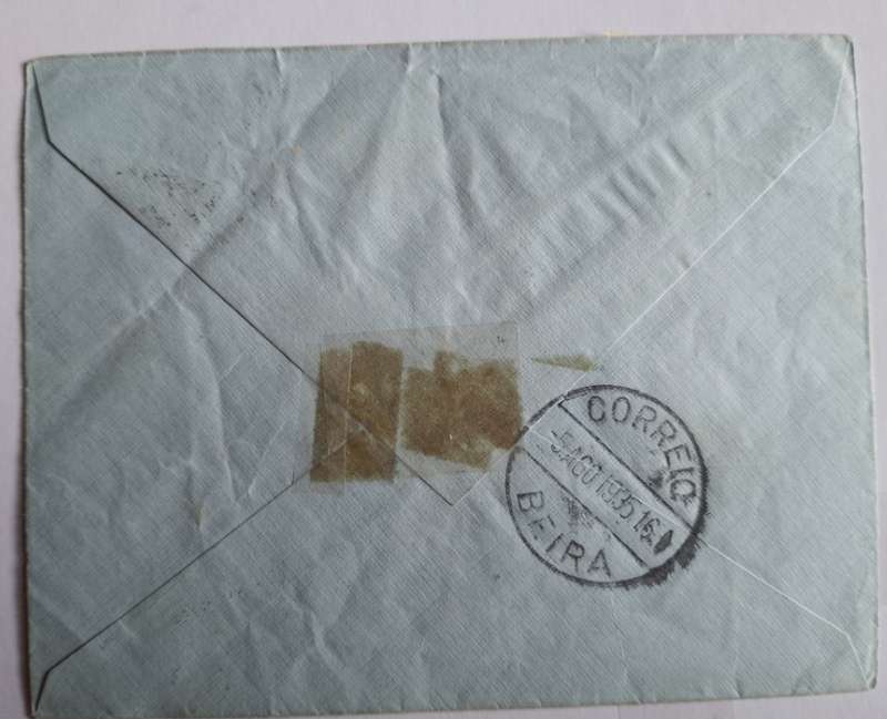 Nyasaland 1935 5 Aug First AIRMAIL Flight cover Blantyre to Beira WITH VARIETY BREAK IN CACH AT TOP