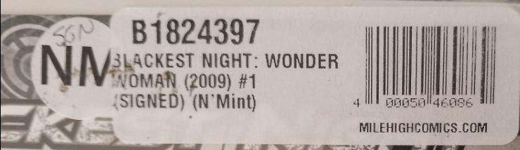 BLACKEST NIGHT: WONDER WOMAN(2009) #1 SEALED SIGNED BY GREG HORN ( DC COMIC COVER ARTIST)