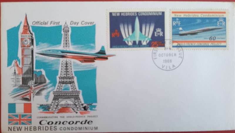 CONCORDE AIR FRANCE FDC NEW HEBRIDES 1968