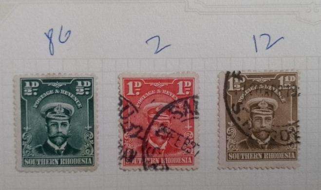 SOUTHERN RHODESIA 1924 ADMIRAL X3 STAMPS