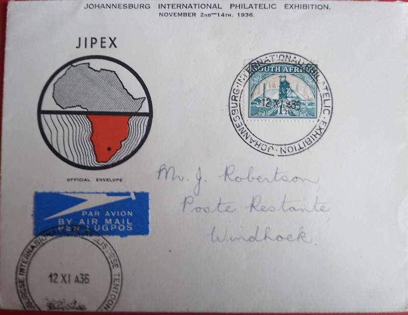 JHB JIPEX 1936 UNION FDC