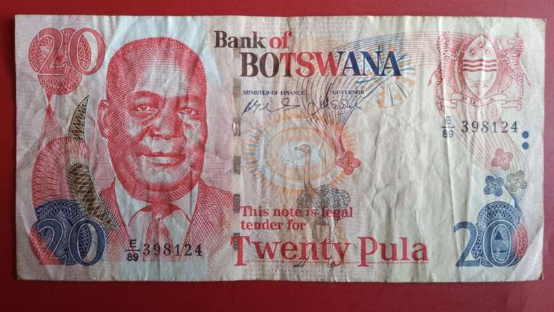 BOTSWANA 20 PULA BANK NOTE-2008-SEE SCANS