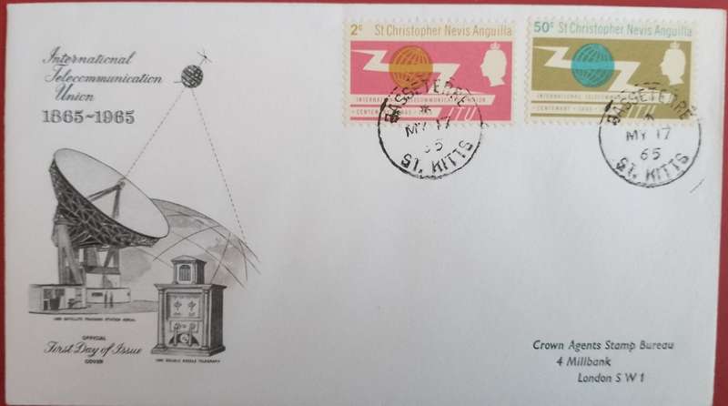 ST CHRISTOPHER NEVIS ANGUILLA  ITU FDC 1965