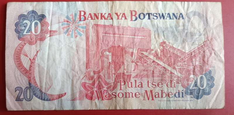 BOTSWANA 20 PULA BANK NOTE-2008-SEE SCANS