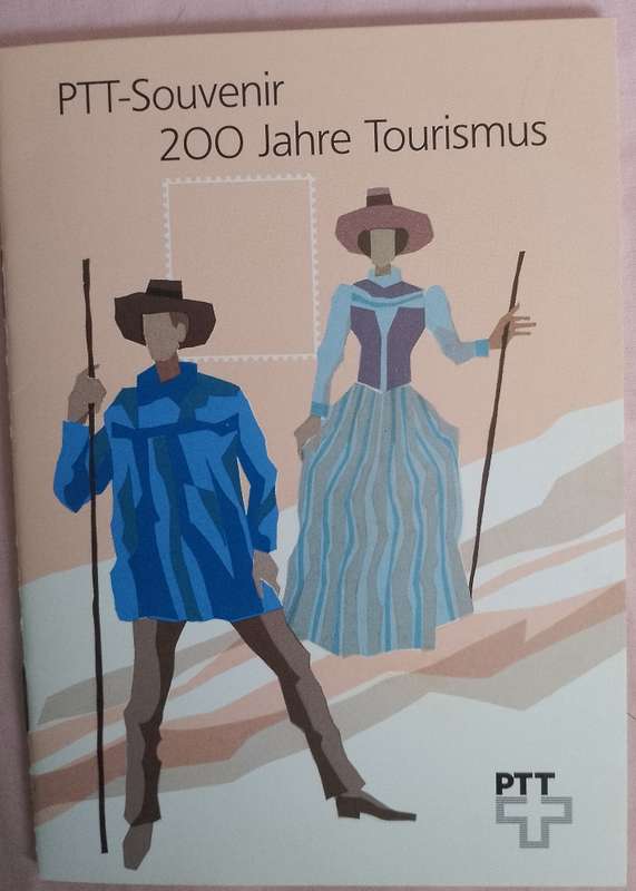 Switzerland 1987 PTT Souvenir booklet 200 Years of Tourism with 4 stamps and a mini sheet