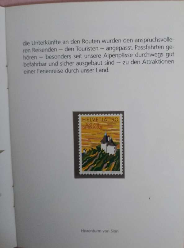 Switzerland 1987 PTT Souvenir booklet 200 Years of Tourism with 4 stamps and a mini sheet
