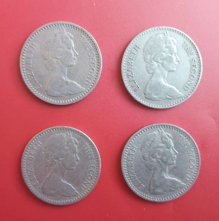 rhodesia 10c coins 1964 X4