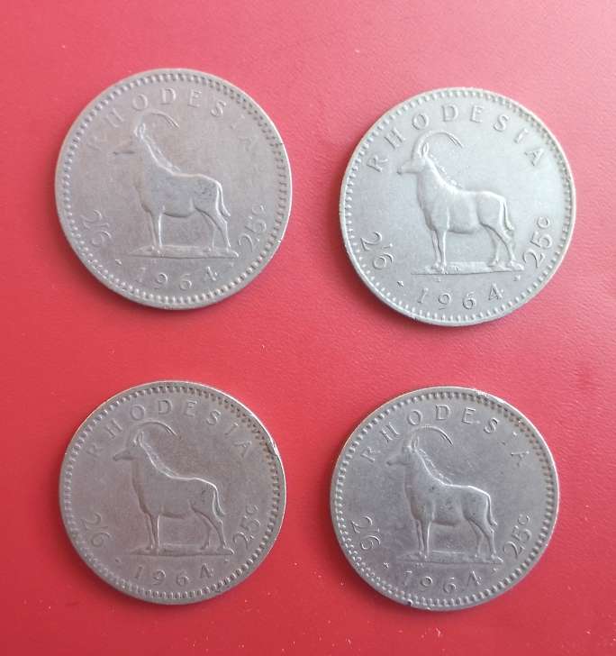 RHODESIA 1964- 20 CENTS X4