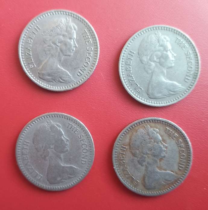 RHODESIA 1964- 20 CENTS X4