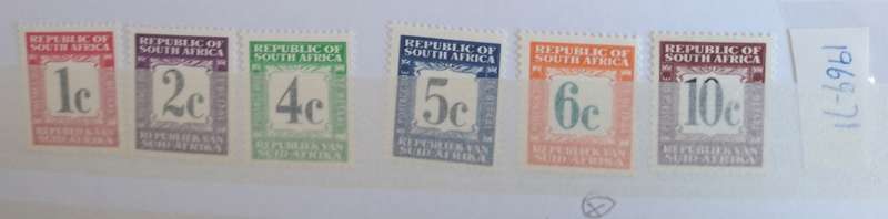 RSA POSTAGE DUE SET 1969-71 MNH