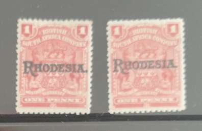 RHODESIA  1909 WATERLOW PRINTING 1D CARMINE RED MNH&MLH