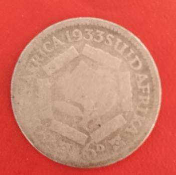 UNION 6p 1933 -80% SILVER