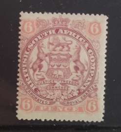 RHODESIA  6d MINT DULL PURPLE AND PINK SACC #63