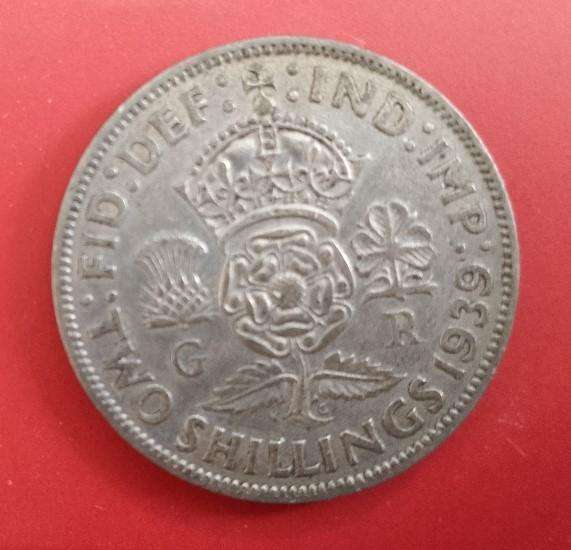 GB SILVER 1938 2 SHILLINGS 50% SILVER