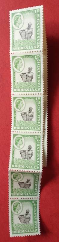 1959 Rhodesia and Nyasaland 1/2d coil stamp PERF 12.5X14 - X13 in all MNH - SCARCE