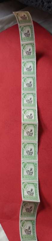 1959 Rhodesia and Nyasaland 1/2d coil stamp PERF 12.5X14 - X13 in all MNH - SCARCE