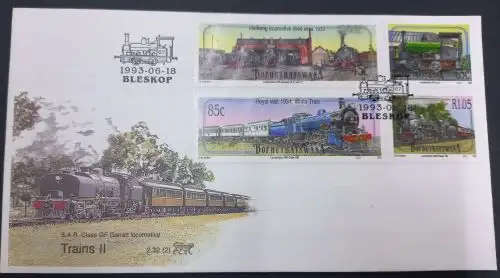BOPHUTHATSWANA 1993 OFFICIAL FDC 2.32 - TRAINS (2nd SERIES)