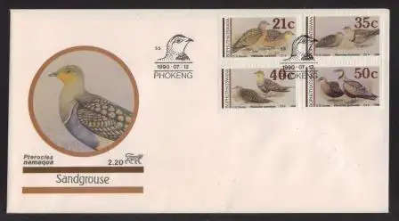 BOP 1990 SANDGROUSE OFFICIAL FDC 2.20