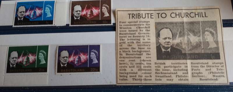 Basutoland - 1966 - Sir Winston Churchill - Omnibus Set of 4 MNH WITH  NEWSPAPER ARTICLE ABOUT ISSUE
