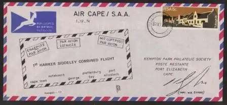 AIR CAPE/SAA 1ST HAWKER SIDDELEY COMBINED FLIGHT 1974