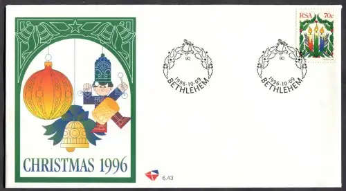 RSA 1996: OFFICIAL FDC 6.43 - CHRISTMAS