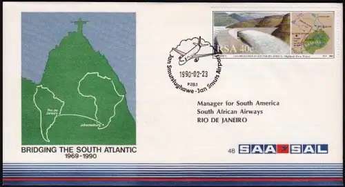 RSA 1990: SAA COVER NO 48 - BRIDGING THE SOUTH ATLANTIC JHB - RIO DE JANEIRO