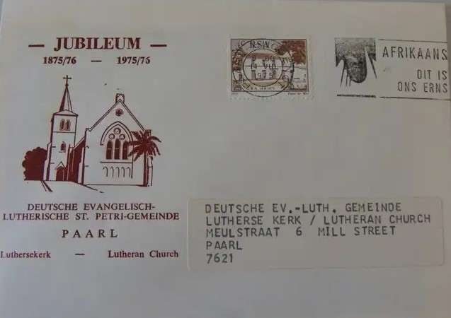 RSA (1975) - Lutheran Church Jubileum Illustrated FDC
