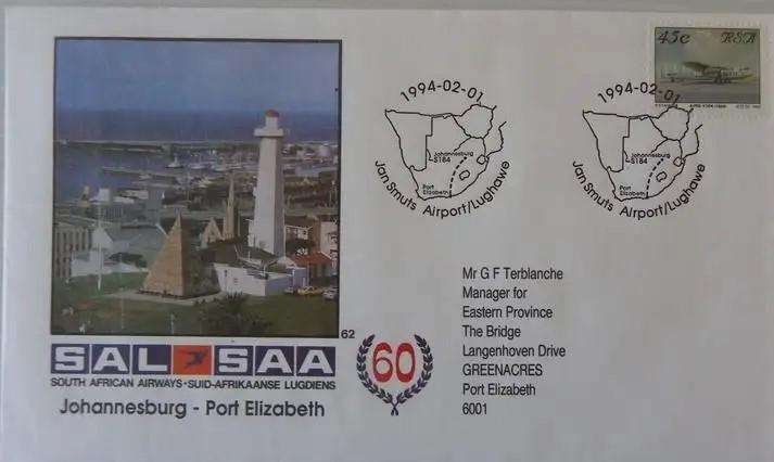 RSA (1994) - SAA #62 Illustrated FDC