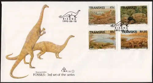 TRANSKEI 1993: OFFICIAL FDC 2.36 - FOSSILS (3rd)