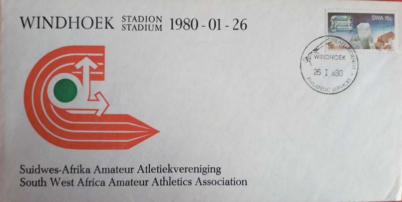 SWA WINDHOEK  STADIUM AMATEUR ATHETICS ASSOCIATION 1980 FDC