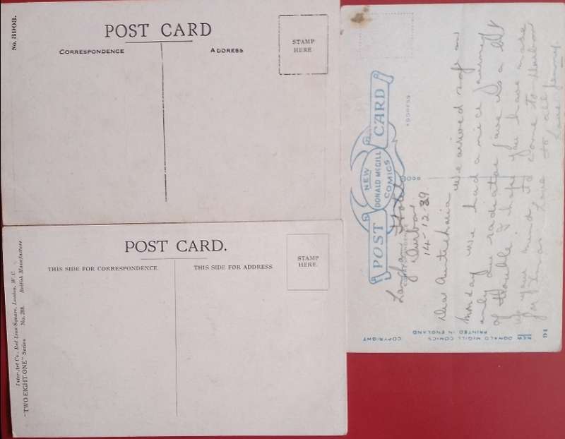 GB EARLY CARTOON POST CARDS x3