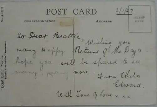 GB CARTOON ANTIQUE POST CARD 3/1/27