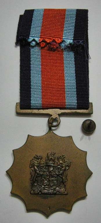 Full Size Military Merit Medal Linked Suspender Dark Finish Nr 1 at Back w/ Bar & Button