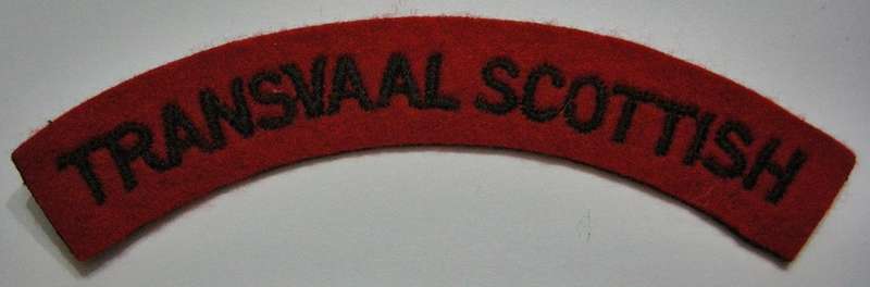 Transvaal Scottish 2nd Battalion Shoulder Title Embroidered on Felt Dinnes 1979