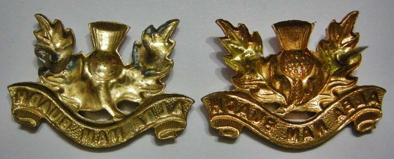 Transvaal Scottish Collar Badges x 2 Variations Dinnes 732 and 733